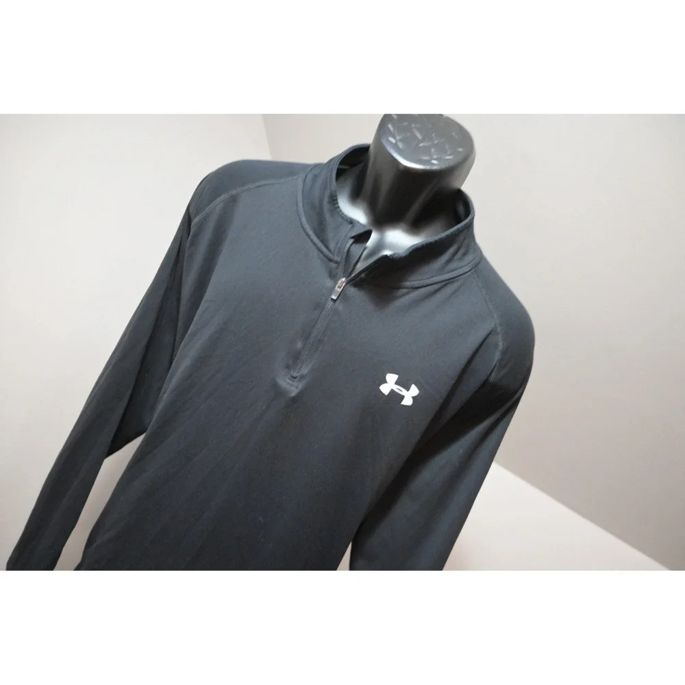 Under Armour Pullover Jacket Mens 3XL Black HeatGear 1/4 Zip Long Sleeve